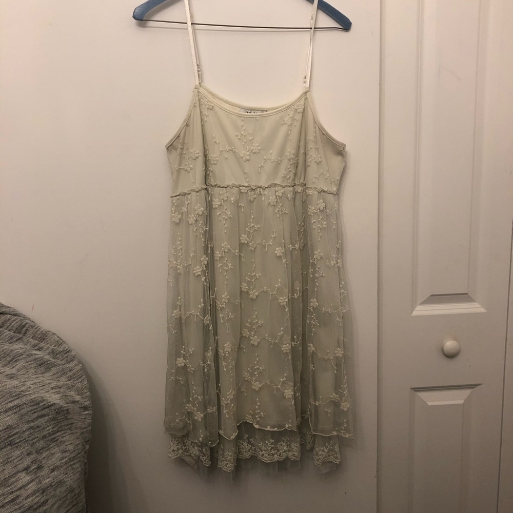 Lacey white baby doll dress